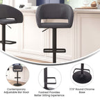 Tabouret de bar moderne rembourré à hauteur réglable avec dossier arrondi