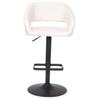Tabouret de bar moderne rembourré à hauteur réglable avec dossier arrondi