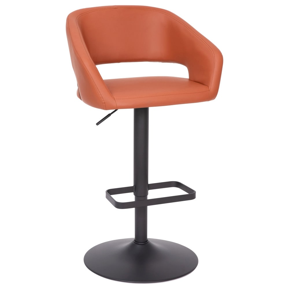 Tabouret de bar moderne rembourré à hauteur réglable avec dossier arrondi