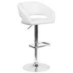 Tabouret de bar moderne rembourré à hauteur réglable avec dossier arrondi