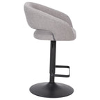Tabouret de bar moderne rembourré à hauteur réglable avec dossier arrondi