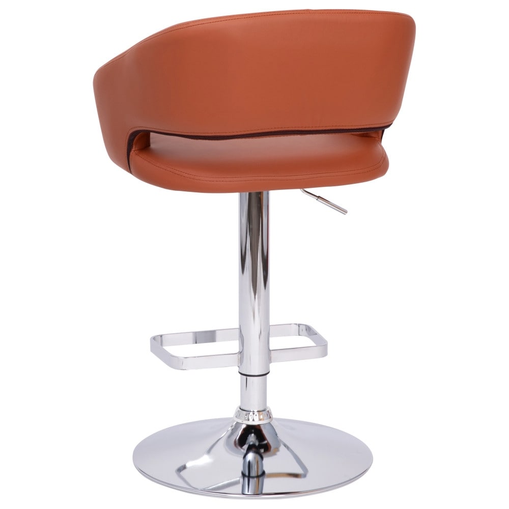 Tabouret de bar moderne rembourré à hauteur réglable avec dossier arrondi