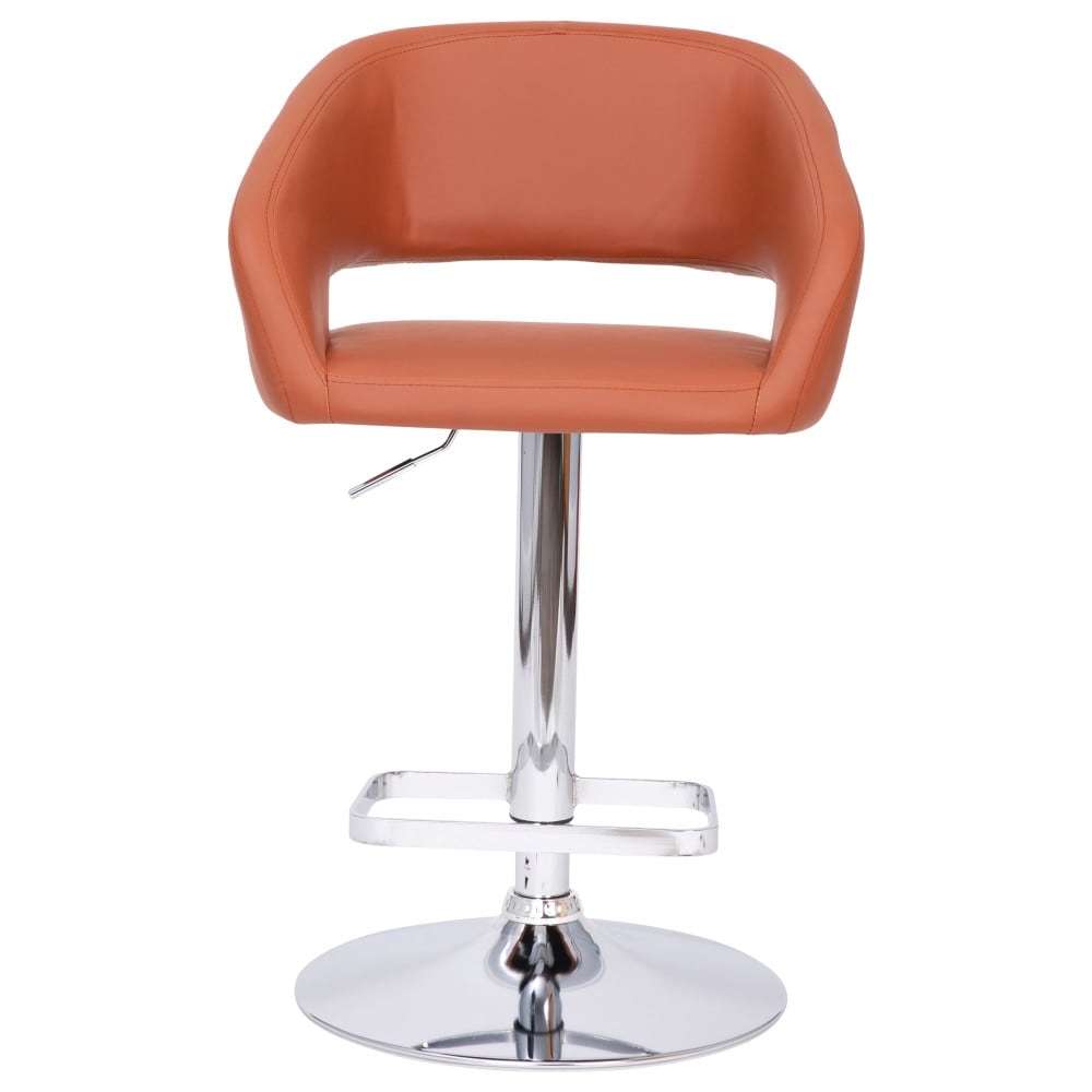 Tabouret de bar moderne rembourré à hauteur réglable avec dossier arrondi