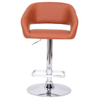Tabouret de bar moderne rembourré à hauteur réglable avec dossier arrondi