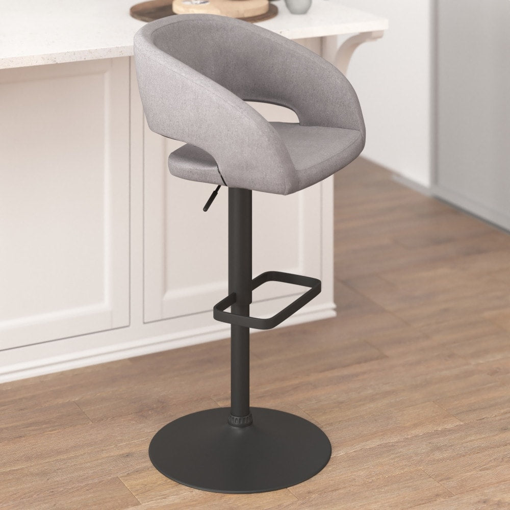 Tabouret de bar moderne rembourré à hauteur réglable avec dossier arrondi