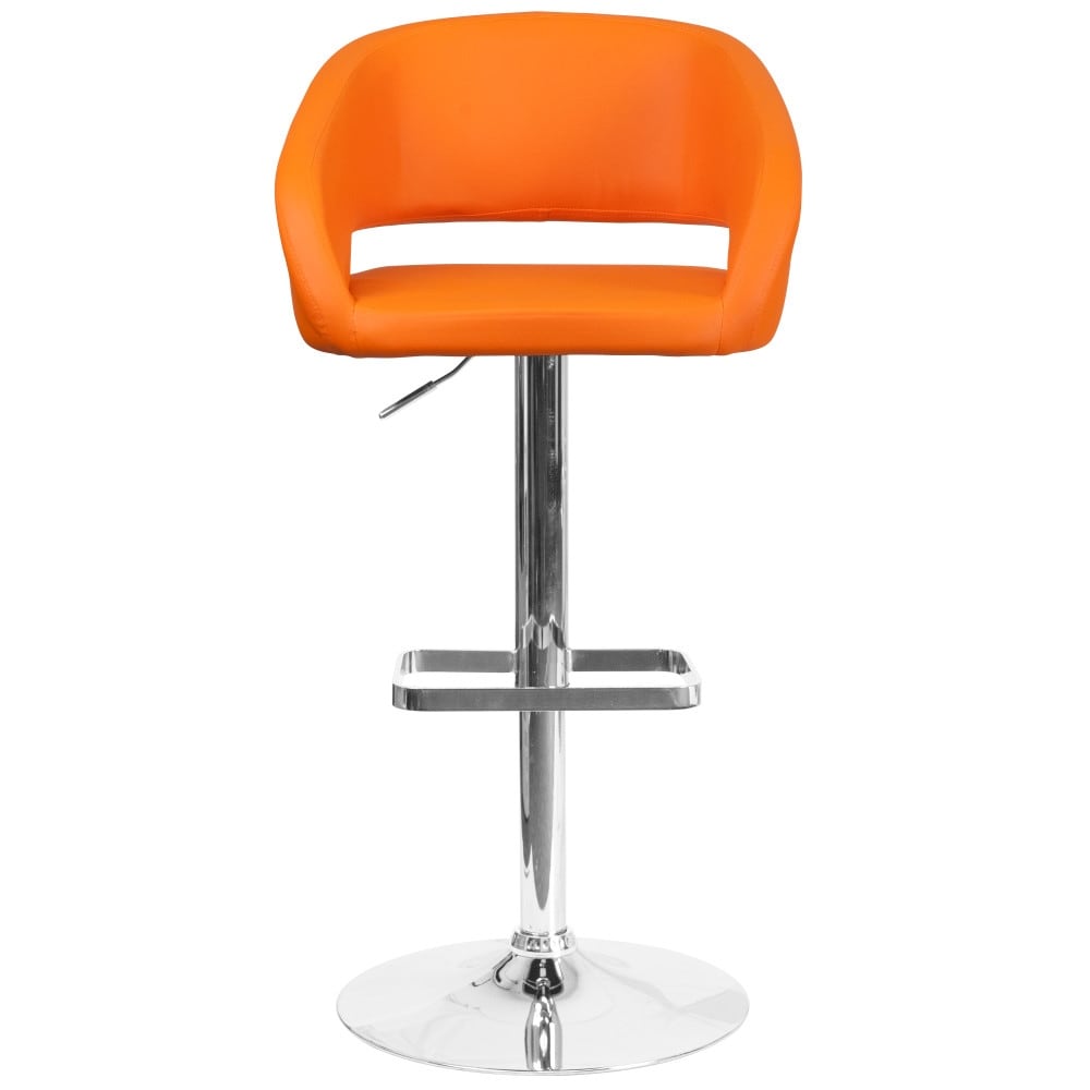 Tabouret de bar moderne rembourré à hauteur réglable avec dossier arrondi