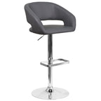 Tabouret de bar moderne rembourré à hauteur réglable avec dossier arrondi