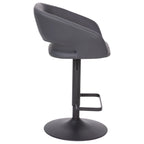 Tabouret de bar moderne rembourré à hauteur réglable avec dossier arrondi
