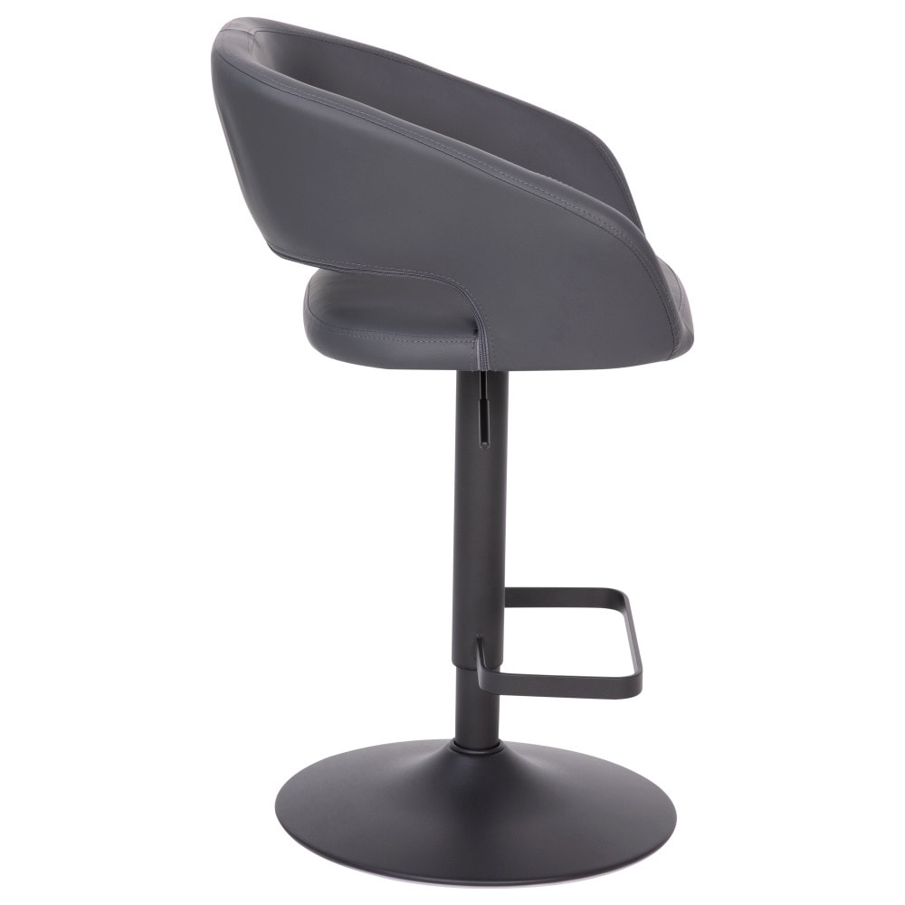 Tabouret de bar moderne rembourré à hauteur réglable avec dossier arrondi