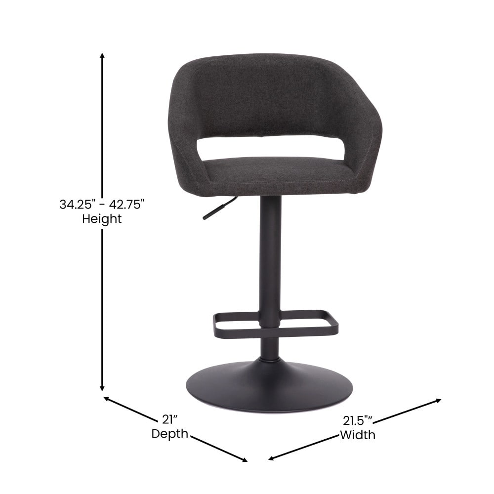 Tabouret de bar moderne rembourré à hauteur réglable avec dossier arrondi