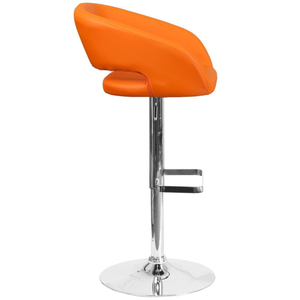 Tabouret de bar moderne rembourré à hauteur réglable avec dossier arrondi