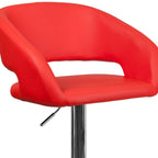 Tabouret de bar moderne rembourré à hauteur réglable avec dossier arrondi