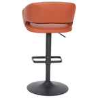 Tabouret de bar moderne rembourré à hauteur réglable avec dossier arrondi