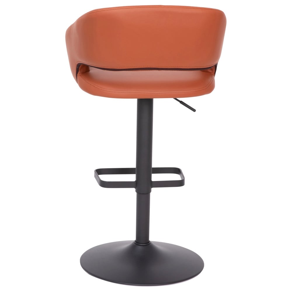 Tabouret de bar moderne rembourré à hauteur réglable avec dossier arrondi