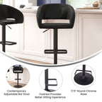 Tabouret de bar moderne rembourré à hauteur réglable avec dossier arrondi