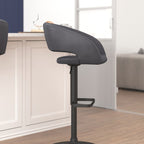 Tabouret de bar moderne rembourré à hauteur réglable avec dossier arrondi
