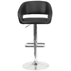 Tabouret de bar moderne rembourré à hauteur réglable avec dossier arrondi
