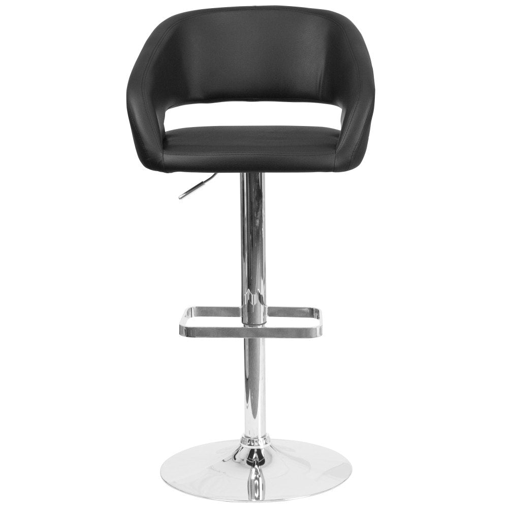 Tabouret de bar moderne rembourré à hauteur réglable avec dossier arrondi