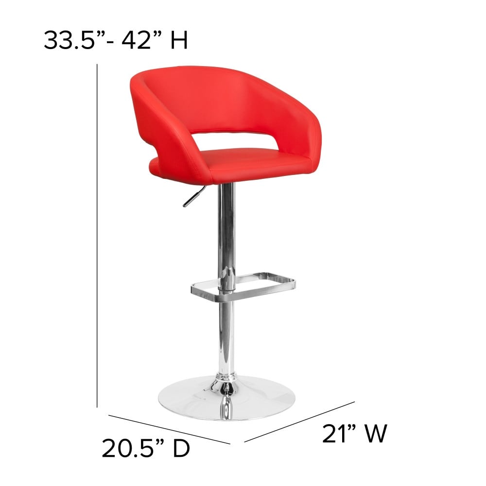Tabouret de bar moderne rembourré à hauteur réglable avec dossier arrondi