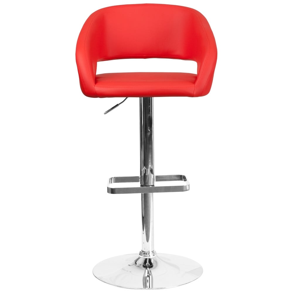 Tabouret de bar moderne rembourré à hauteur réglable avec dossier arrondi