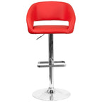 Tabouret de bar moderne rembourré à hauteur réglable avec dossier arrondi