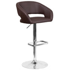 Tabouret de bar moderne rembourré à hauteur réglable avec dossier arrondi