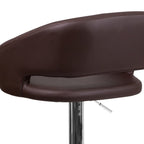 Tabouret de bar moderne rembourré à hauteur réglable avec dossier arrondi