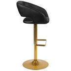 Tabouret de bar moderne rembourré à hauteur réglable avec dossier arrondi