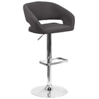 Tabouret de bar moderne rembourré à hauteur réglable avec dossier arrondi