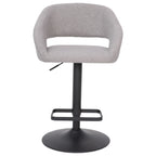 Tabouret de bar moderne rembourré à hauteur réglable avec dossier arrondi