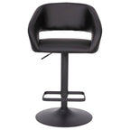 Tabouret de bar moderne rembourré à hauteur réglable avec dossier arrondi