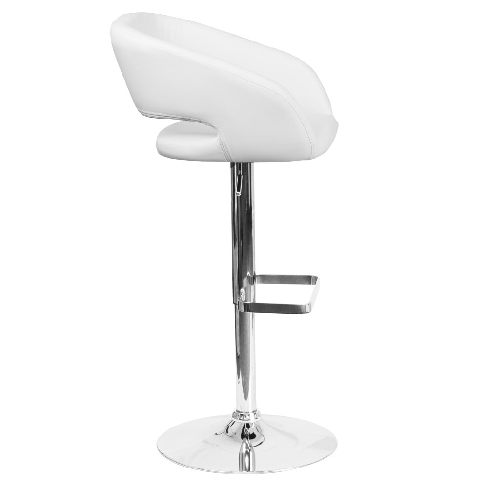 Tabouret de bar moderne rembourré à hauteur réglable avec dossier arrondi