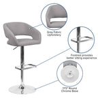 Tabouret de bar moderne rembourré à hauteur réglable avec dossier arrondi