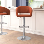 Tabouret de bar moderne rembourré à hauteur réglable avec dossier arrondi