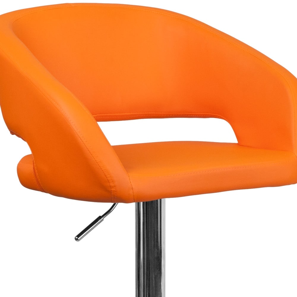 Tabouret de bar moderne rembourré à hauteur réglable avec dossier arrondi