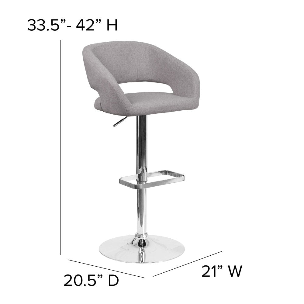 Tabouret de bar moderne rembourré à hauteur réglable avec dossier arrondi