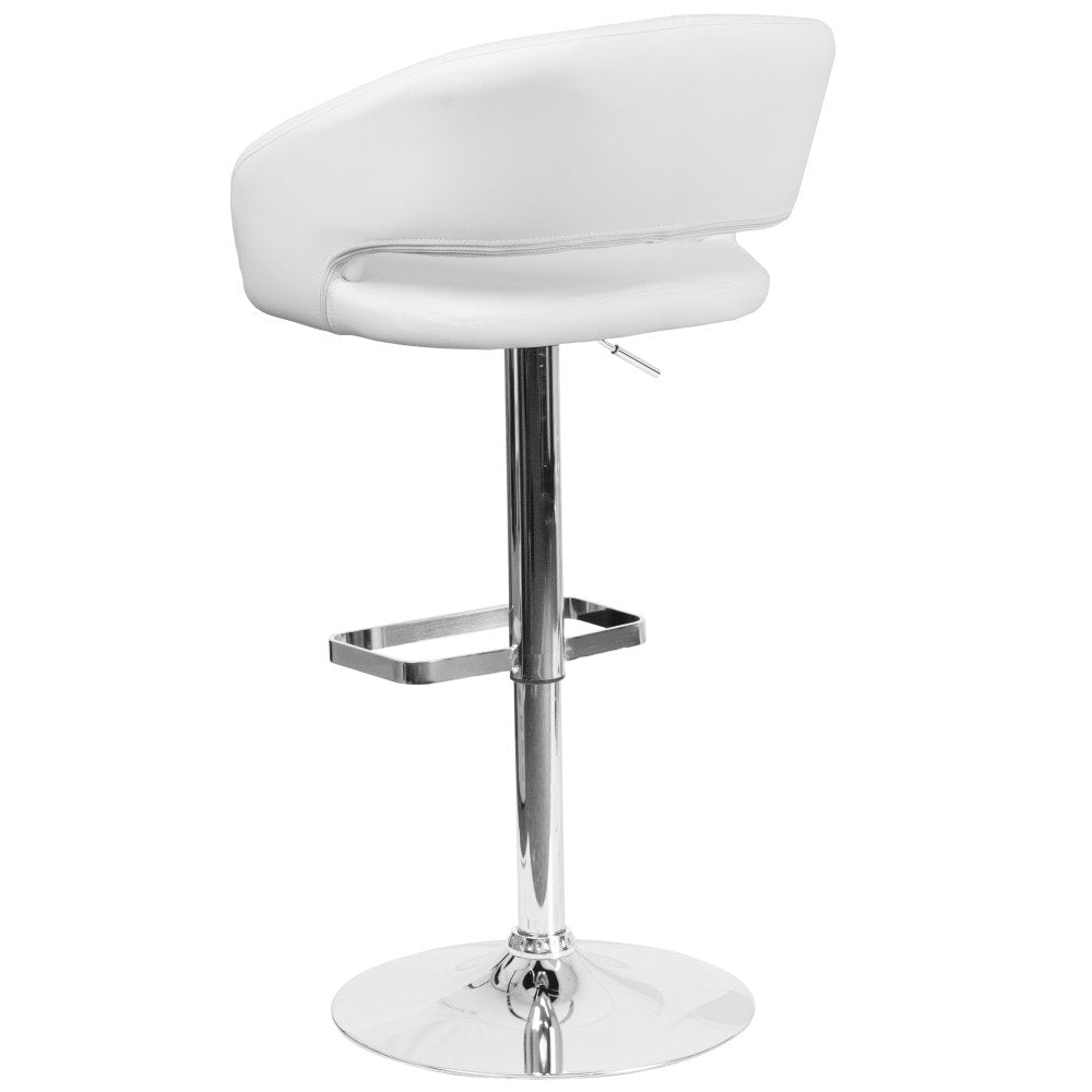 Tabouret de bar moderne rembourré à hauteur réglable avec dossier arrondi
