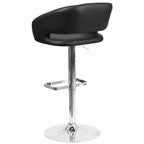 Tabouret de bar moderne rembourré à hauteur réglable avec dossier arrondi