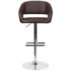 Tabouret de bar moderne rembourré à hauteur réglable avec dossier arrondi