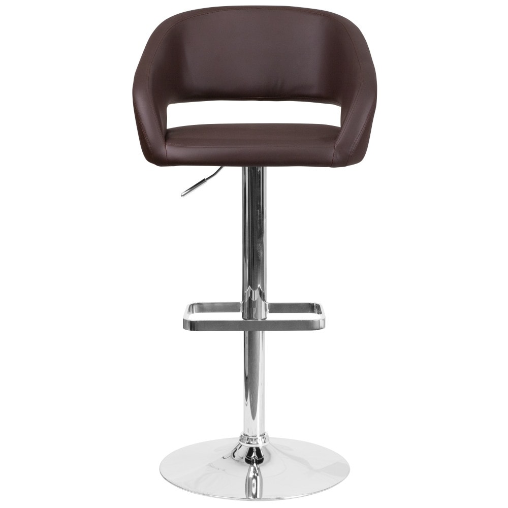 Tabouret de bar moderne rembourré à hauteur réglable avec dossier arrondi