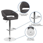 Tabouret de bar moderne rembourré à hauteur réglable avec dossier arrondi