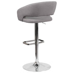 Tabouret de bar moderne rembourré à hauteur réglable avec dossier arrondi