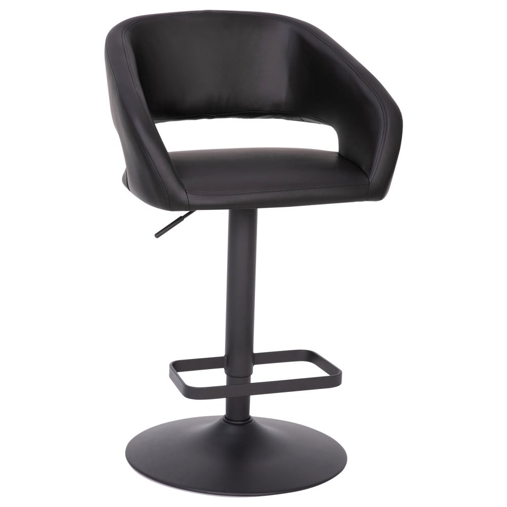 Tabouret de bar moderne rembourré à hauteur réglable avec dossier arrondi