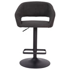 Tabouret de bar moderne rembourré à hauteur réglable avec dossier arrondi