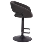 Tabouret de bar moderne rembourré à hauteur réglable avec dossier arrondi