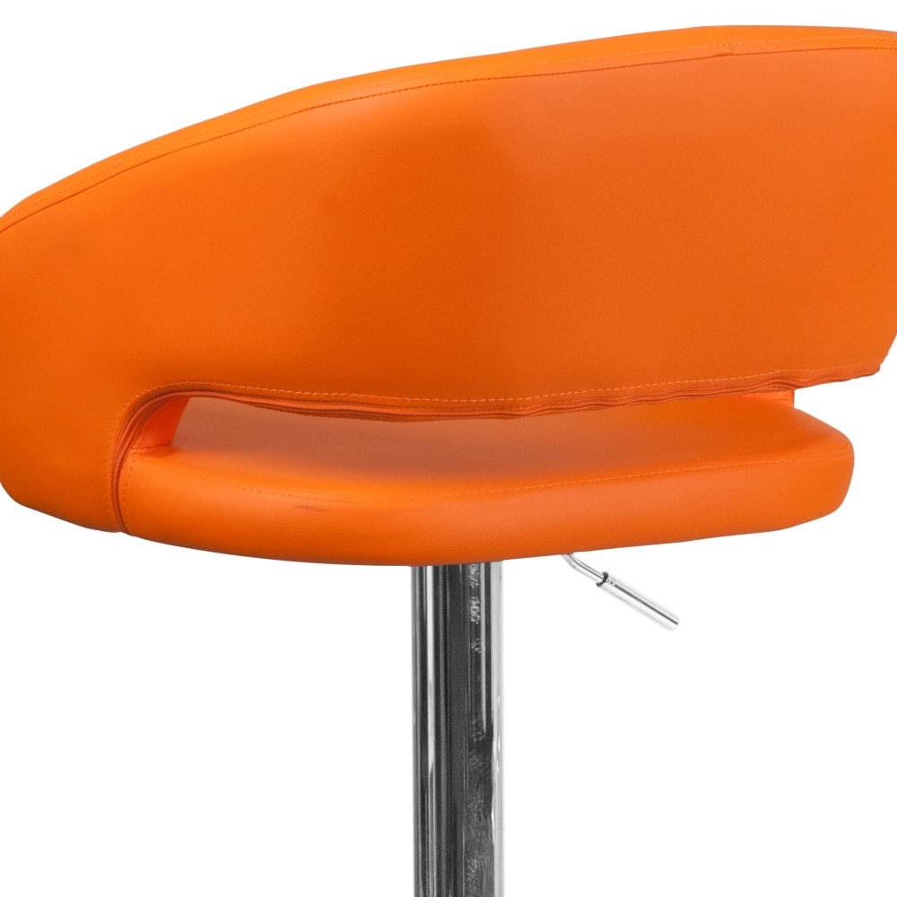 Tabouret de bar moderne rembourré à hauteur réglable avec dossier arrondi