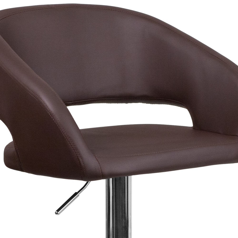 Tabouret de bar moderne rembourré à hauteur réglable avec dossier arrondi