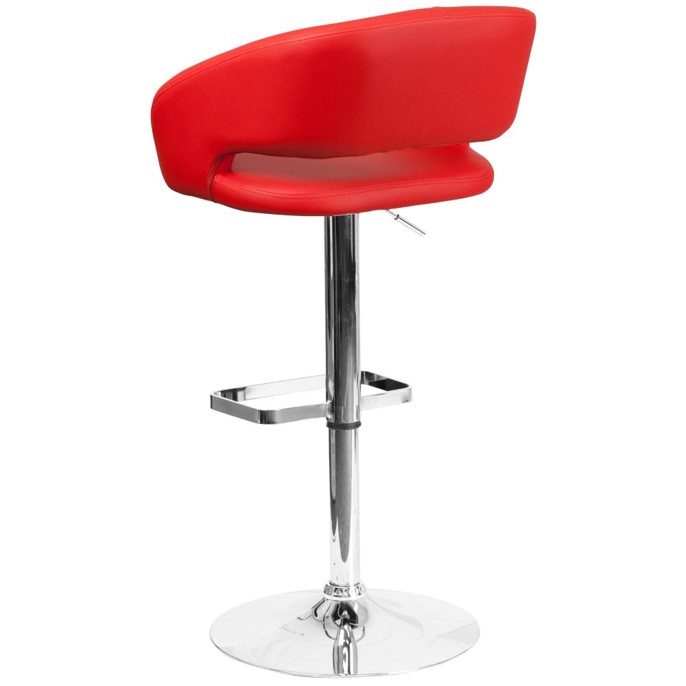 Tabouret de bar moderne rembourré à hauteur réglable avec dossier arrondi