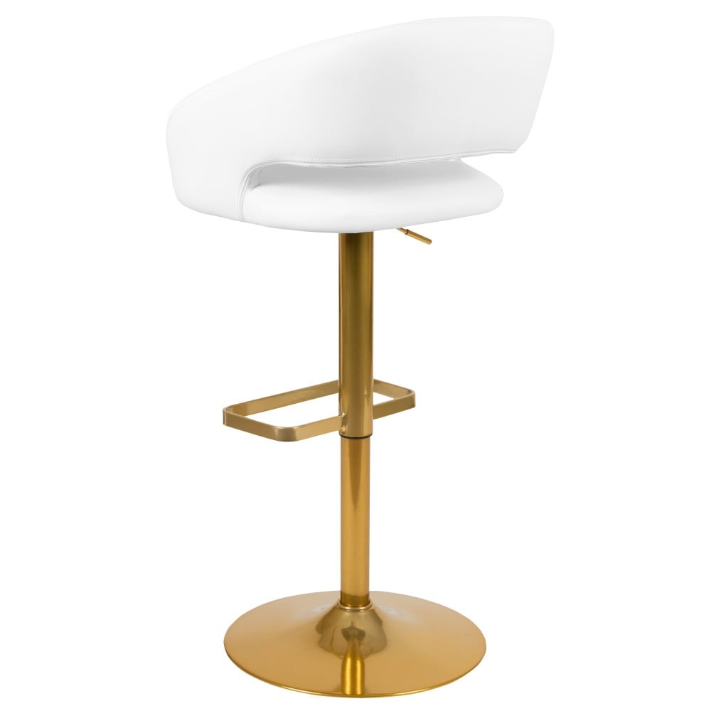 Tabouret de bar moderne rembourré à hauteur réglable avec dossier arrondi
