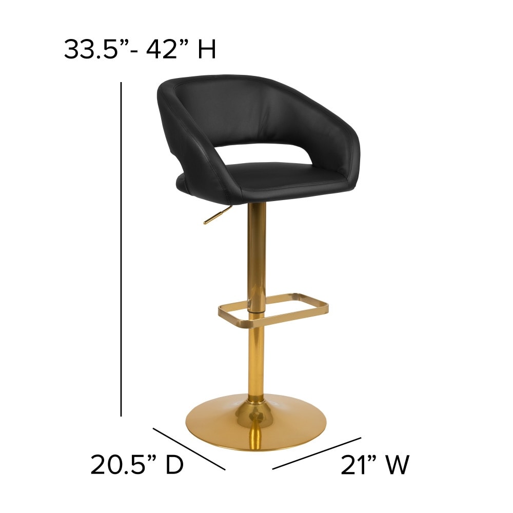 Tabouret de bar moderne rembourré à hauteur réglable avec dossier arrondi